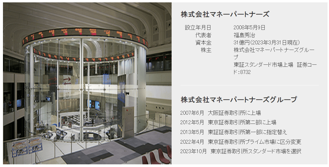 東証スタンダード上場のマネーパートナーズグループ