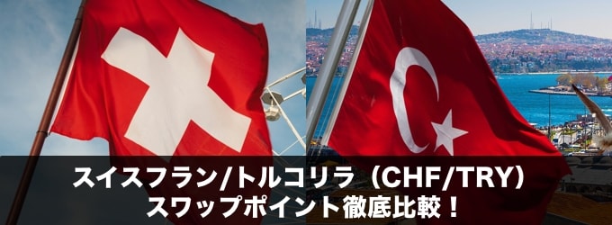 スイスフラントルコリラ（CHFTRY）スワップポイント徹底比較！