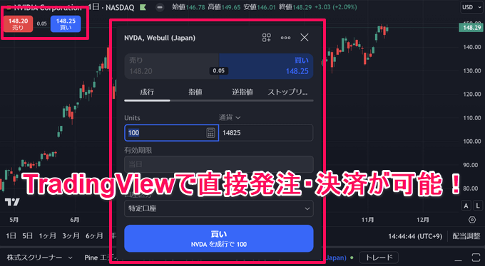 TradingViewで日本株・米国株の直接取引が可能に！