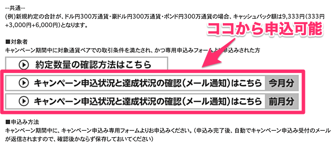 キャンペーン達成状況の確認について