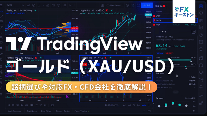 【トレーディングビュー】ゴールドの銘柄選びや対応FX・CFD会社を徹底解説！