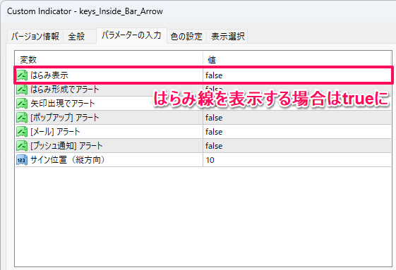 フラクタルをブレイクしたら矢印が出る