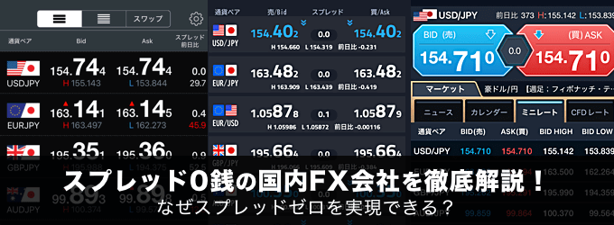 スプレッド0銭の国内FX会社を徹底解説！なぜスプレッドゼロを実現できる？